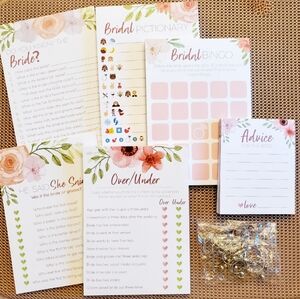 Floral Bridal Shower Game Set